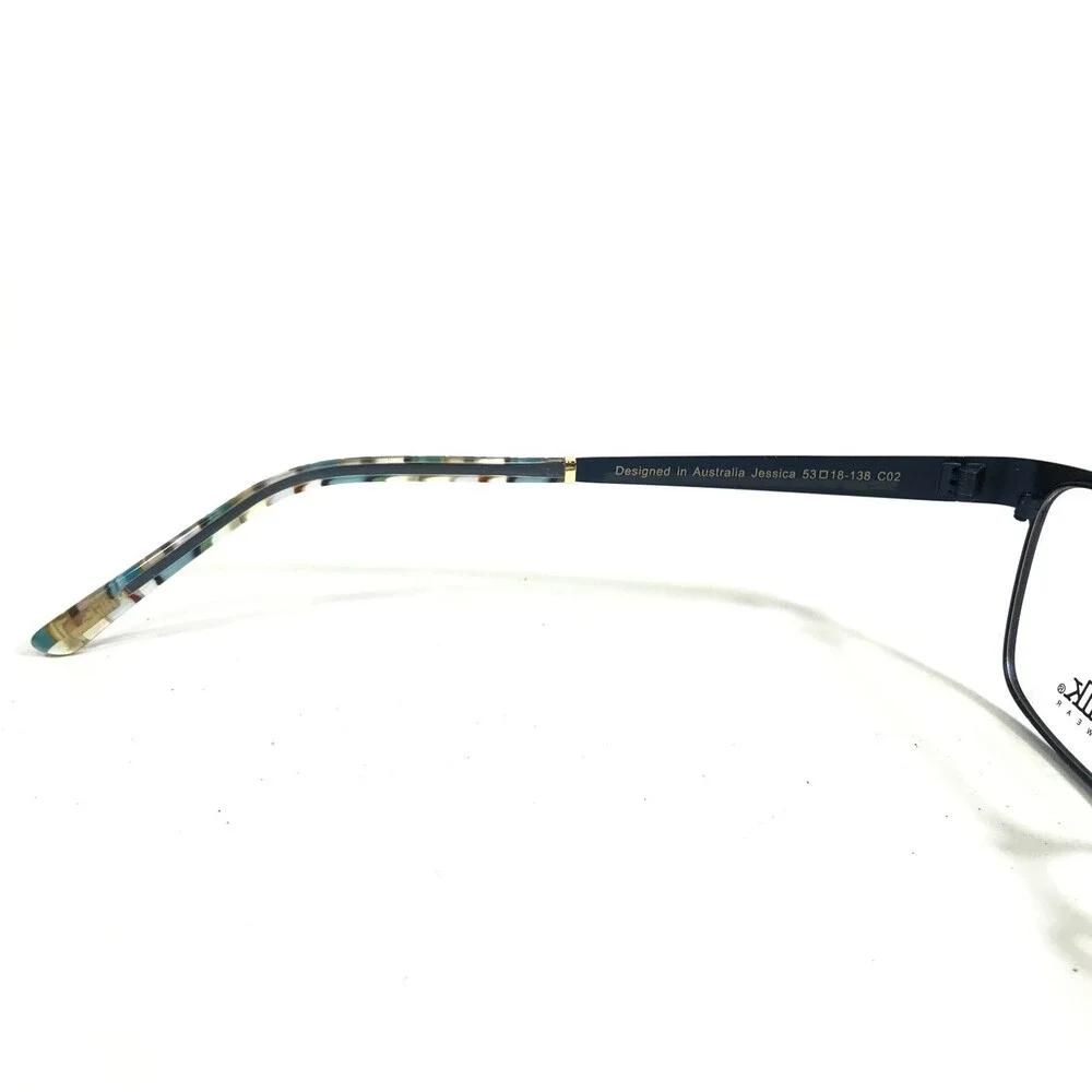 Iconik Eyeglasses Frames Jessica C02 Blue Square Full Rim 53-18-138